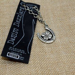 Horseshoe with Shamrock Purse Charm. New!